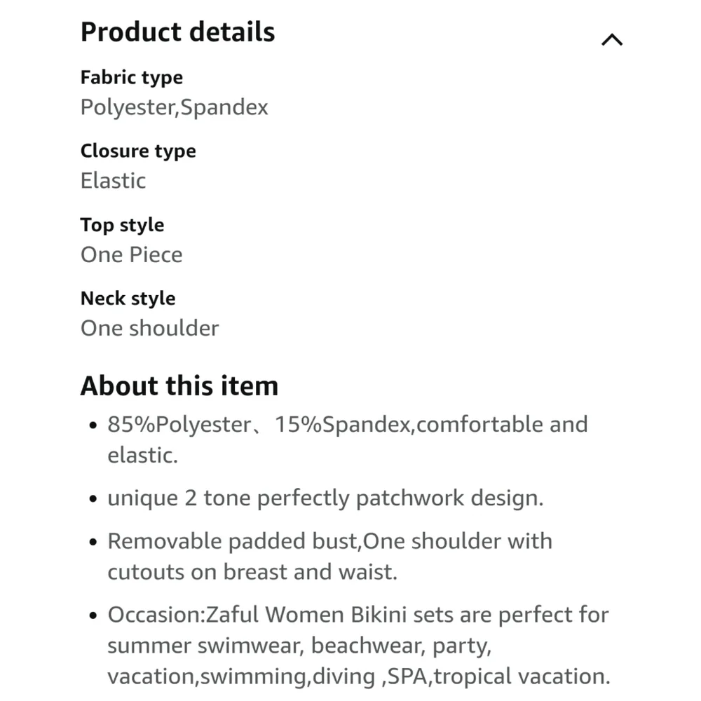 ZAFUL Women's One Shoulder Ribbed Bikini Colorblock Cutout One-Piece Swimsuit - Picture 4 of 7